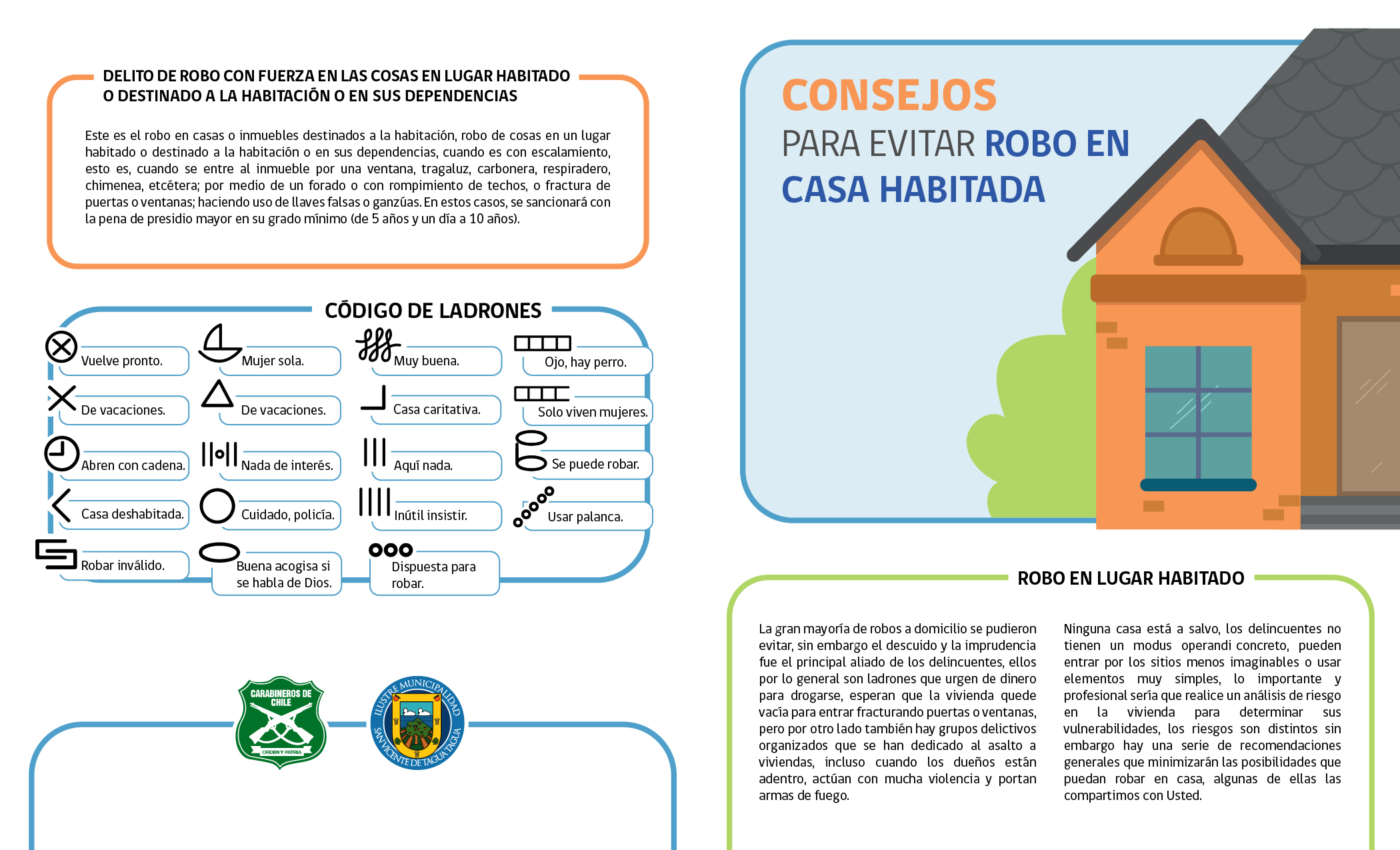 CAMPAÑA DIRECCIÓN COMUNAL DE SEGURIDAD PÚBLICA: CONSEJOS PARA EVITAR ROBO EN LUGAR HABITADO