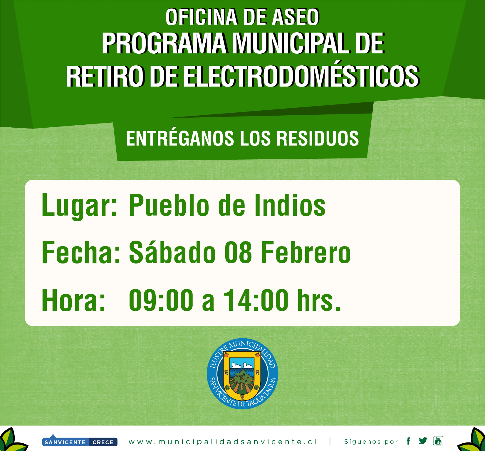 PROGRAMA MUNICIPAL DE RETIRO DE ELECTRODOMÉSTICOS Y MATERIAL RECICLABLE 2020