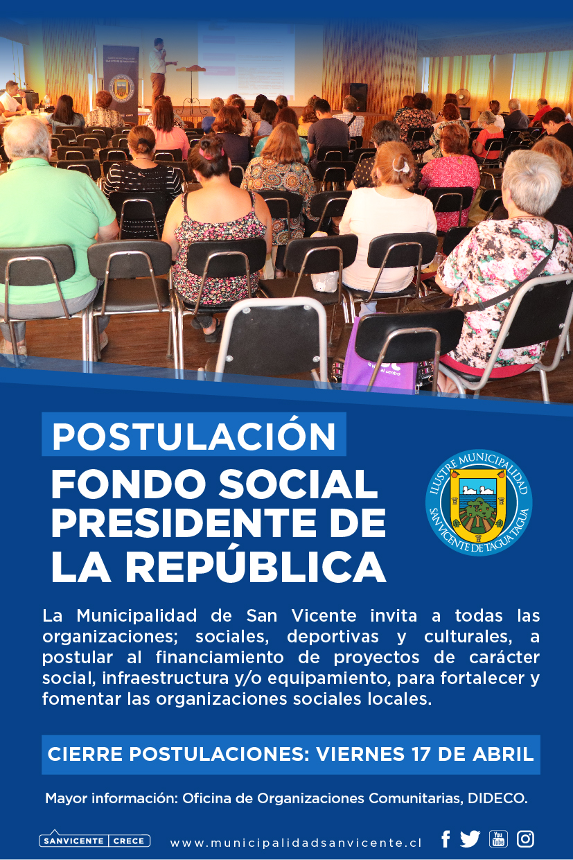 POSTULACIONES ABIERTAS FONDO SOCIAL PRESIDENTE DE LA REPÚBLICA