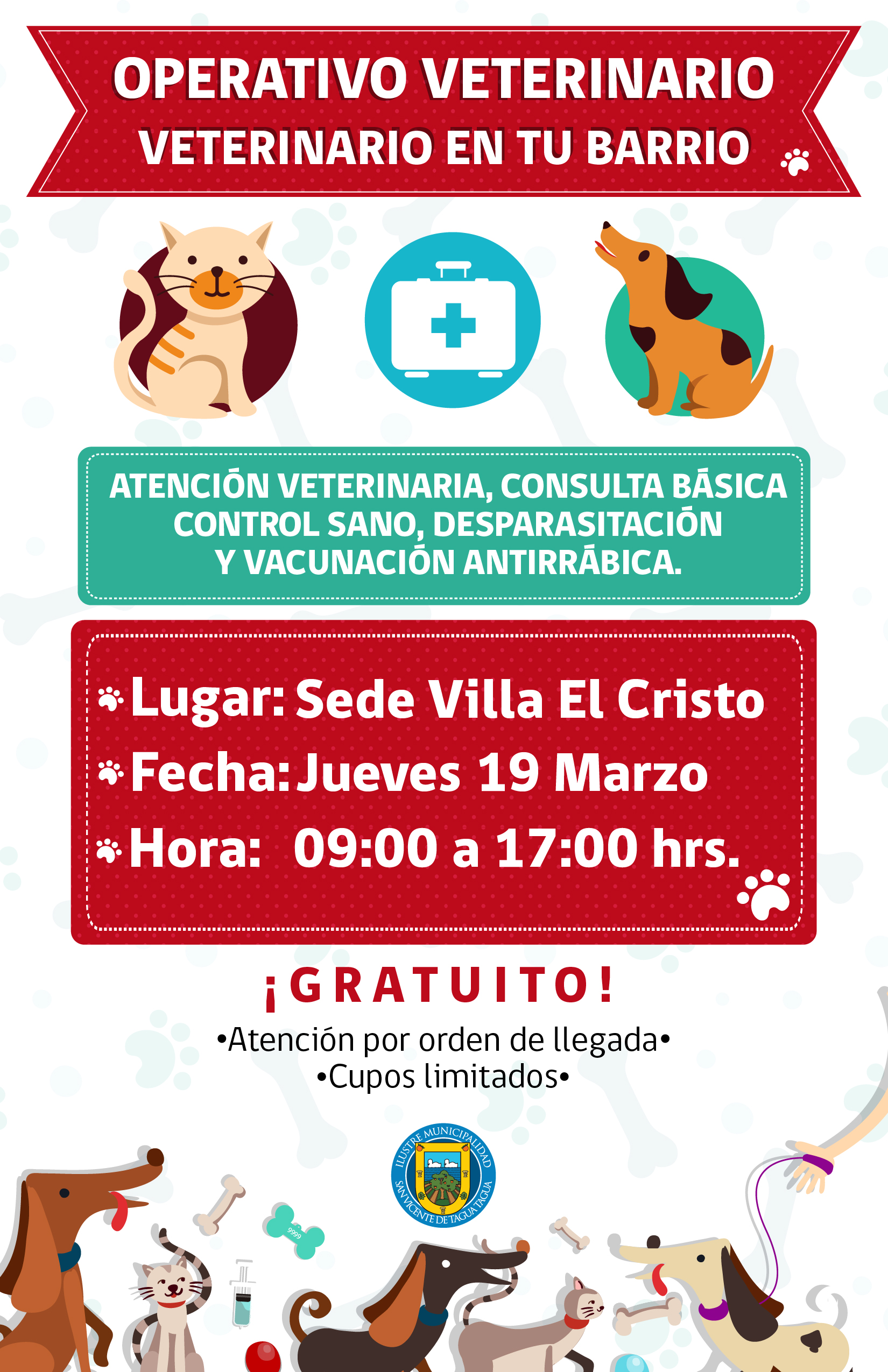 OPERATIVO “VETERINARIO EN TU BARRIO” EN VILLA EL CRISTO