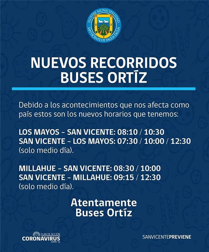 NUEVOS RECORRIDOS BUSES ORTÍZ